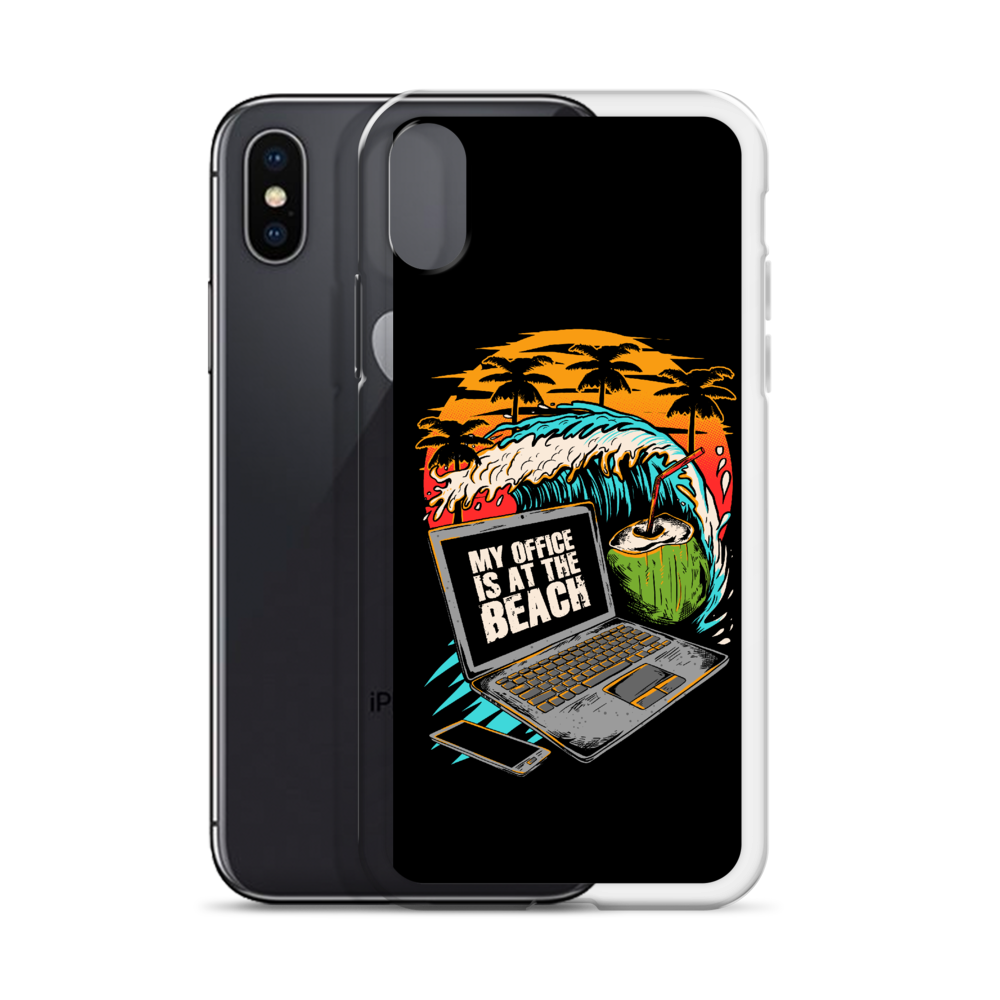 Office At The Beach iPhone Case - Black