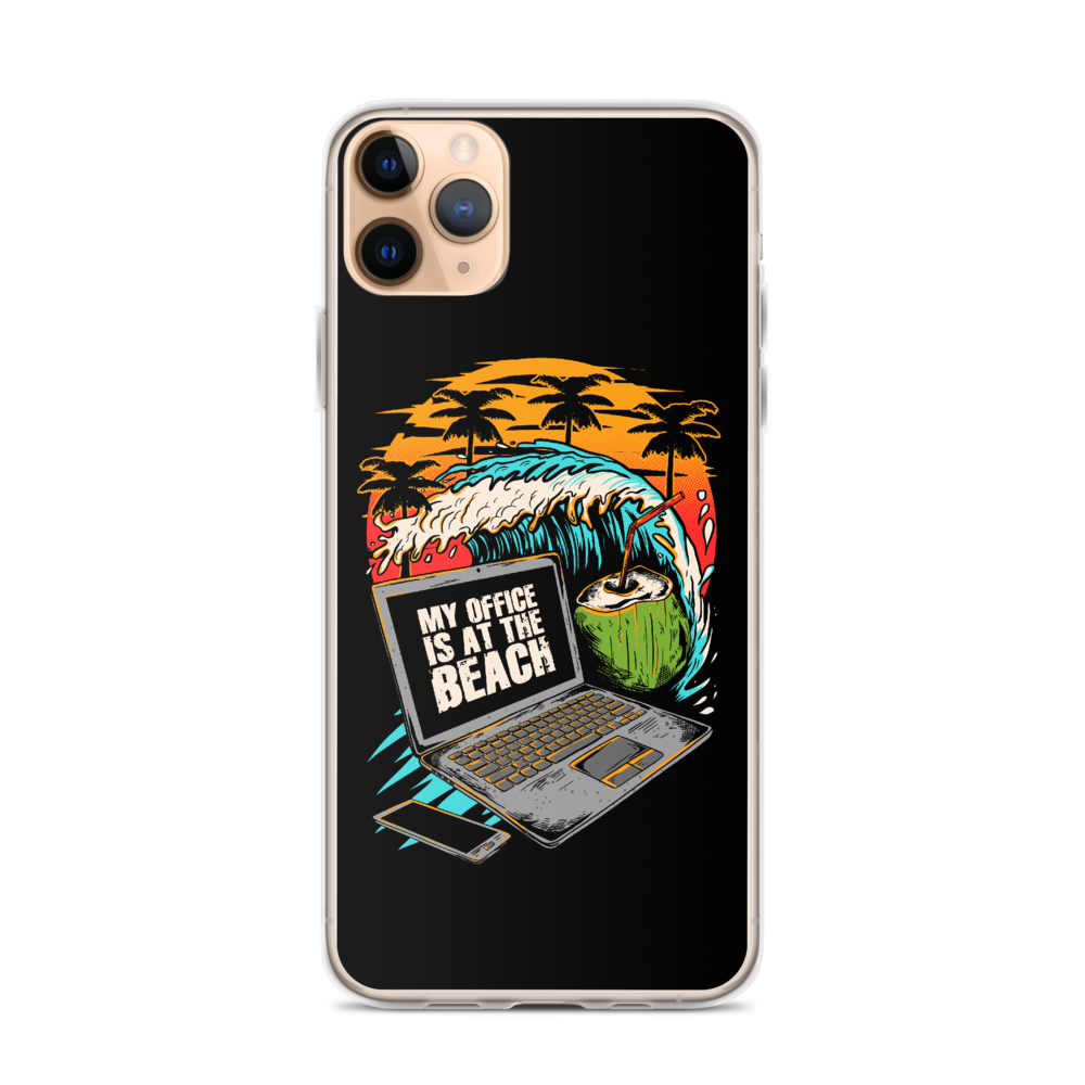 Office At The Beach iPhone Case - Black