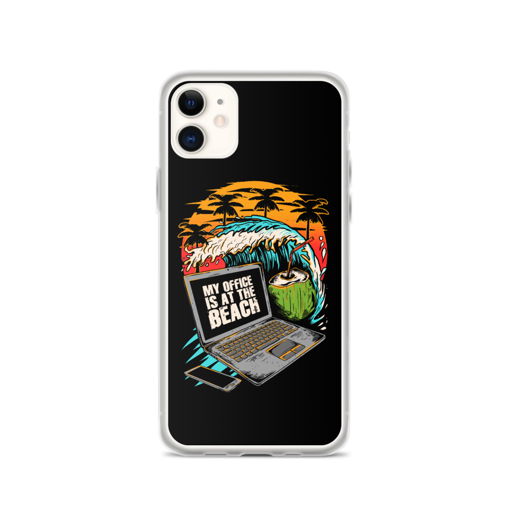 Office At The Beach iPhone Case - Black