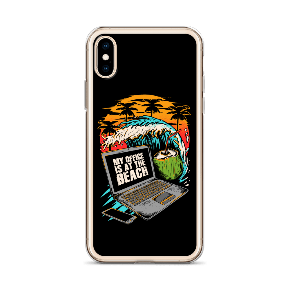 Office At The Beach iPhone Case - Black