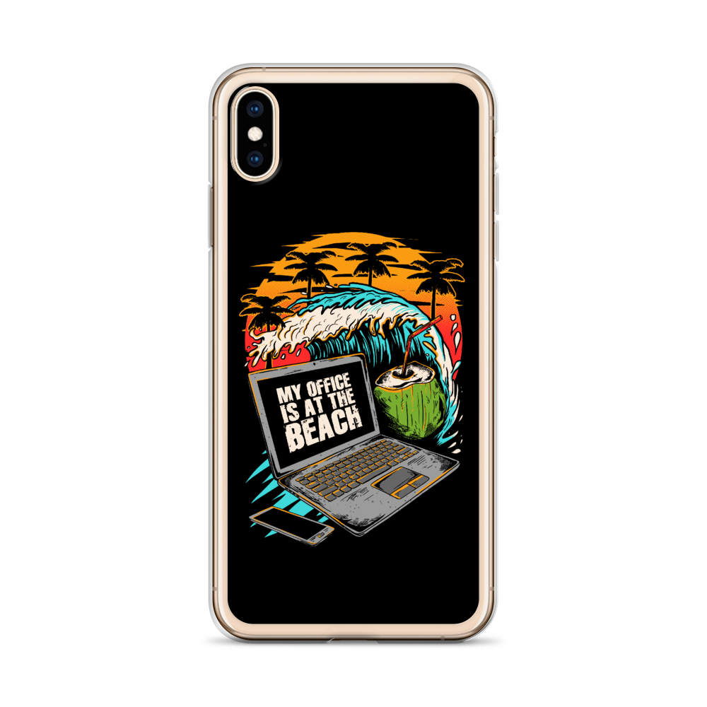 Office At The Beach iPhone Case - Black
