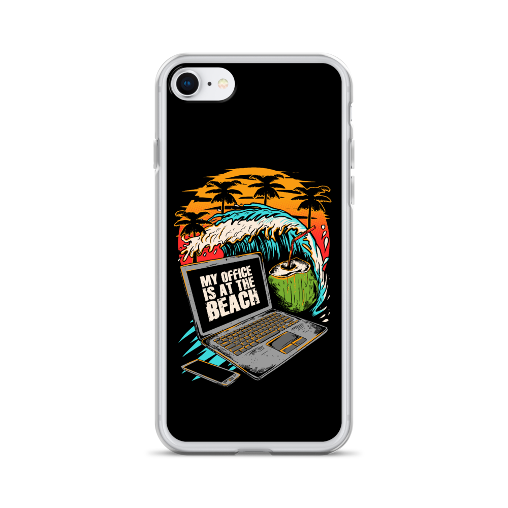Office At The Beach iPhone Case - Black
