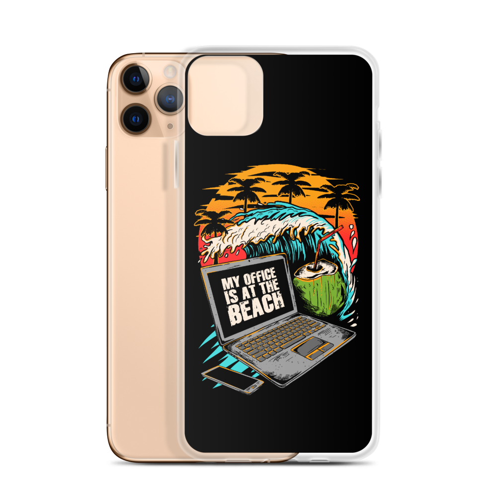 Office At The Beach iPhone Case - Black