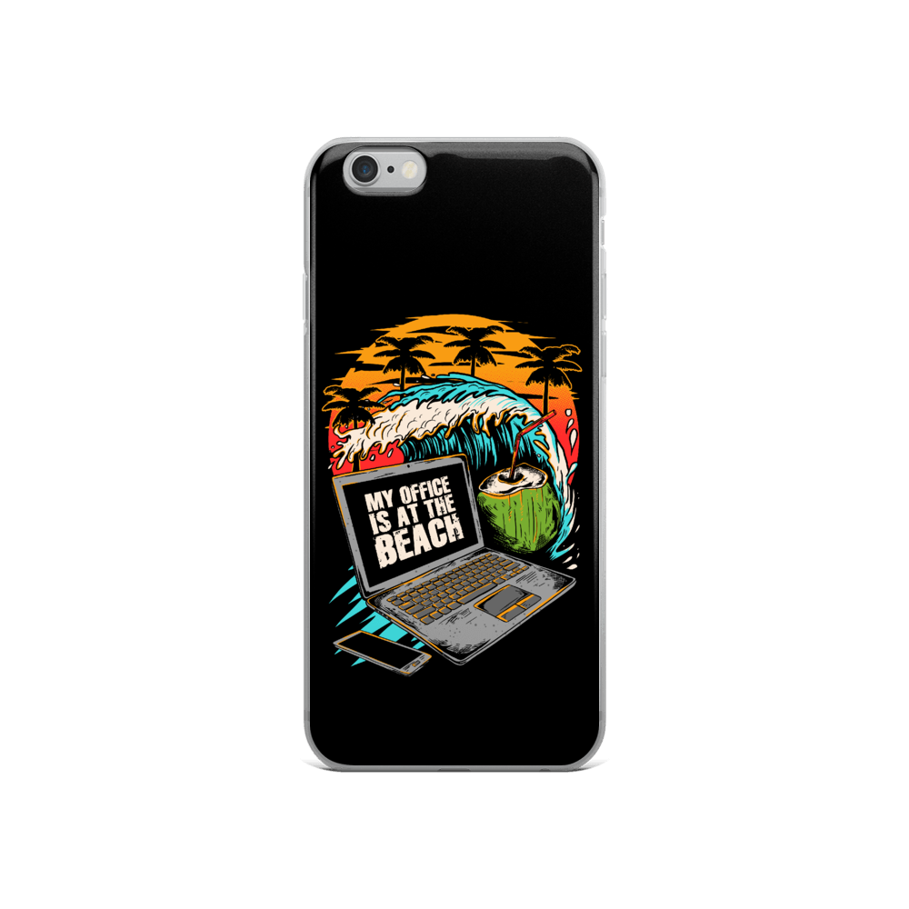 Office At The Beach iPhone Case - Black