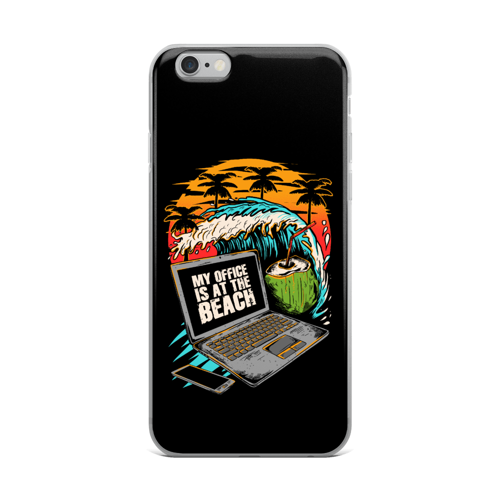 Office At The Beach iPhone Case - Black