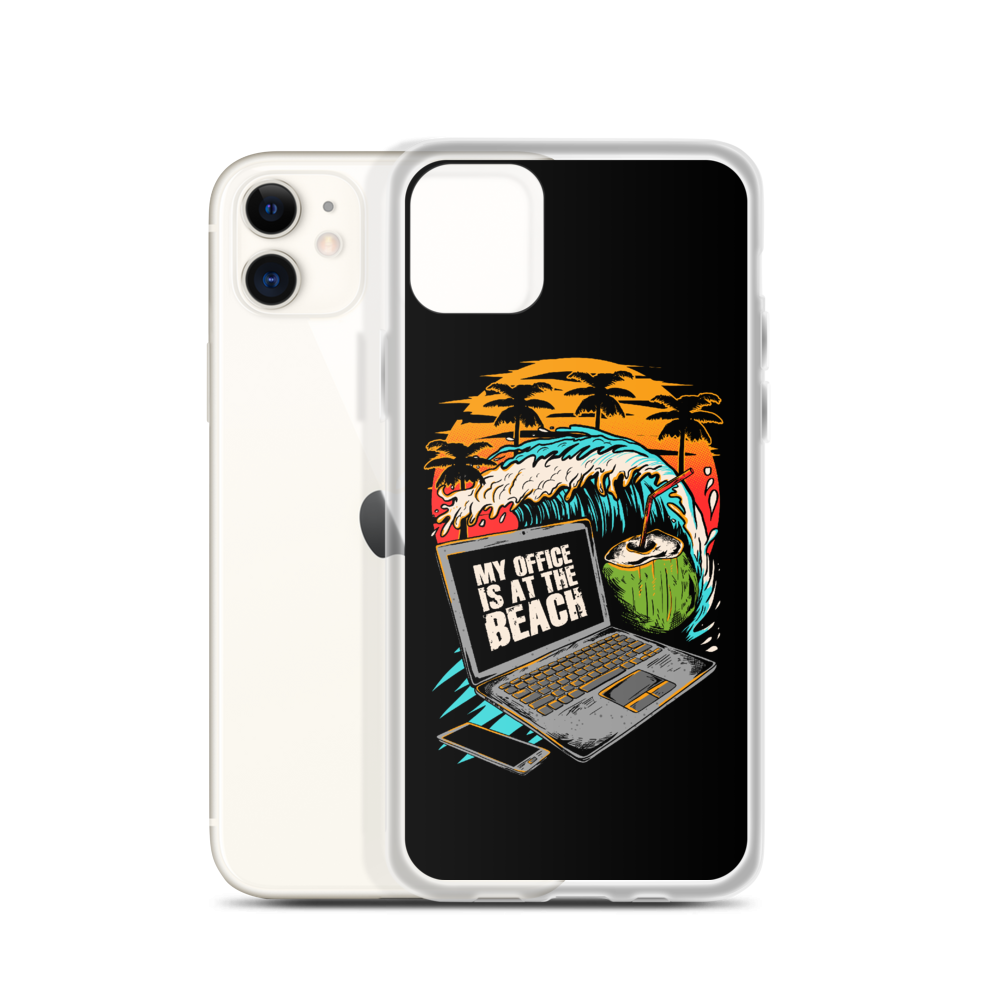 Office At The Beach iPhone Case - Black