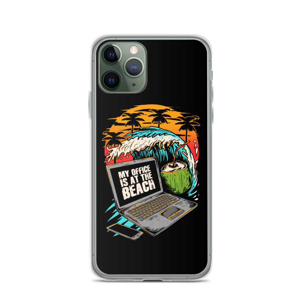 Office At The Beach iPhone Case - Black