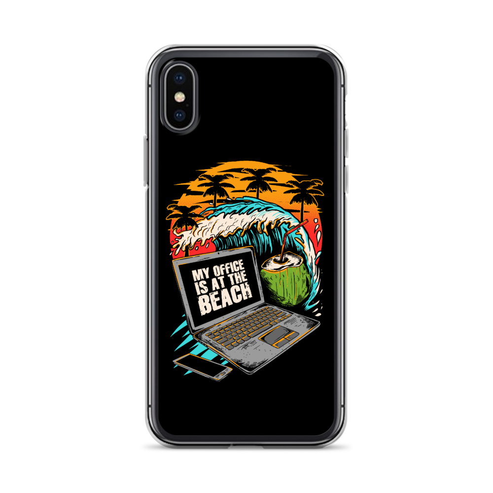 Office At The Beach iPhone Case - Black